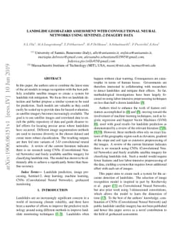 Landslide Geohazard Assessment With Convolutional Neural Networks Using
  Sentinel-2 Imagery Data