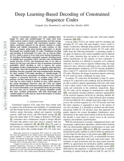 Deep Learning-Based Decoding of Constrained Sequence Codes