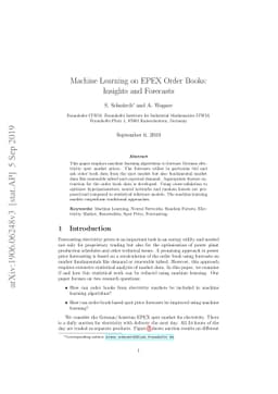 Machine Learning on EPEX Order Books: Insights and Forecasts