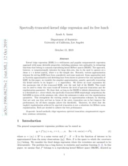 Spectrally-truncated kernel ridge regression and its free lunch