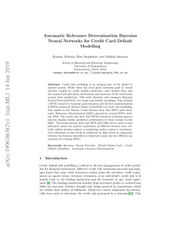 Automatic Relevance Determination Bayesian Neural Networks for Credit
  Card Default Modelling