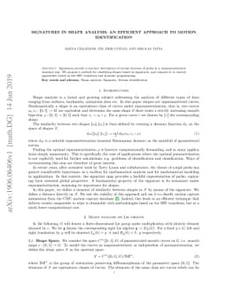 Signatures in Shape Analysis: an Efficient Approach to Motion
  Identification