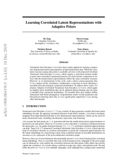 Learning Correlated Latent Representations with Adaptive Priors