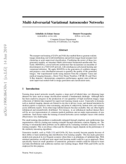 Multi-Adversarial Variational Autoencoder Networks