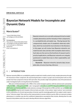 Bayesian Network Models for Incomplete and Dynamic Data