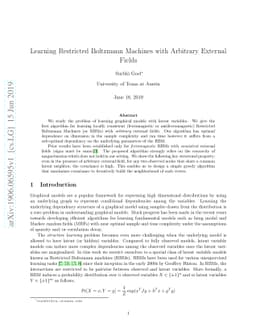 Learning Restricted Boltzmann Machines with Arbitrary External Fields