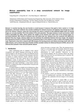 Mixture separability loss in a deep convolutional network for image
  classification