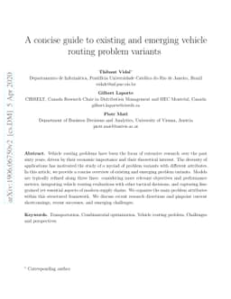 A concise guide to existing and emerging vehicle routing problem
  variants