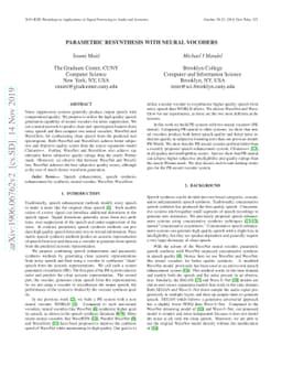 Parametric Resynthesis with neural vocoders