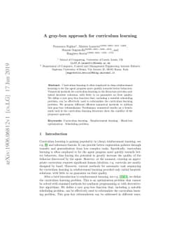 A gray-box approach for curriculum learning