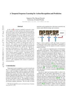 A Temporal Sequence Learning for Action Recognition and Prediction