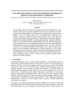 A new approach to forecast service parts demand by integrating user
  preferences into multi-objective optimization