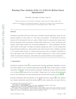 Running Time Analysis of the (1+1)-EA for Robust Linear Optimization