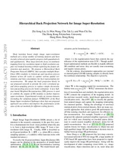 Hierarchical Back Projection Network for Image Super-Resolution