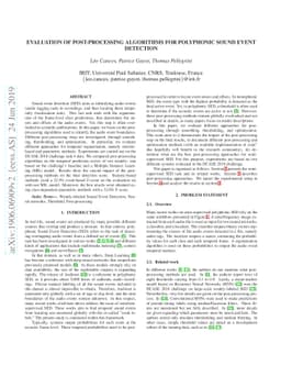 Evaluation of post-processing algorithms for polyphonic sound event
  detection