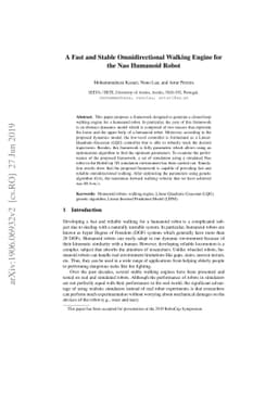 A Fast and Stable Omnidirectional Walking Engine for the Nao Humanoid
  Robot