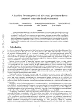 A baseline for unsupervised advanced persistent threat detection in
  system-level provenance