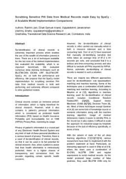 Scrubbing Sensitive PHI Data from Medical Records made Easy by SpaCy --
  A Scalable Model Implementation Comparisons