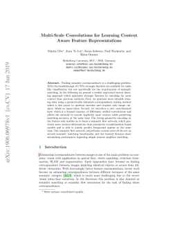 Multi-Scale Convolutions for Learning Context Aware Feature
  Representations
