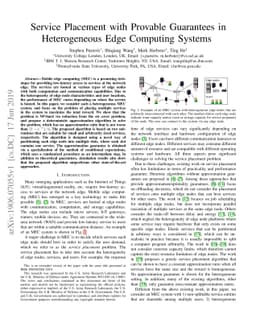 Service Placement with Provable Guarantees in Heterogeneous Edge
  Computing Systems