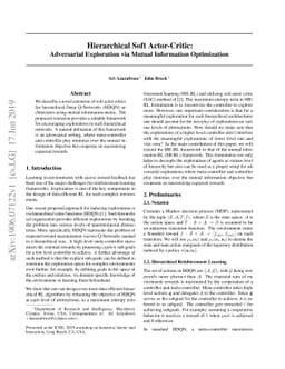 Hierarchical Soft Actor-Critic: Adversarial Exploration via Mutual
  Information Optimization