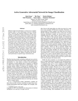 Active Generative Adversarial Network for Image Classification