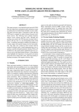 Modeling Music Modality with a Key-Class Invariant Pitch Chroma CNN