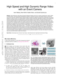 High Speed and High Dynamic Range Video with an Event Camera