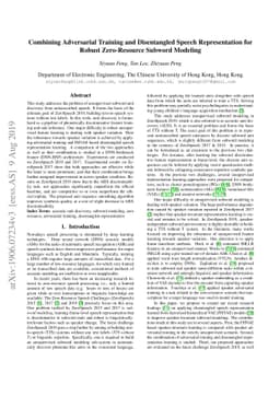 Combining Adversarial Training and Disentangled Speech Representation
  for Robust Zero-Resource Subword Modeling