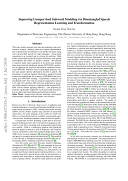 Improving Unsupervised Subword Modeling via Disentangled Speech
  Representation Learning and Transformation