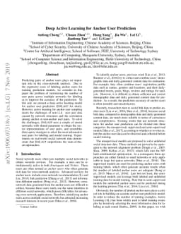 Deep Active Learning for Anchor User Prediction