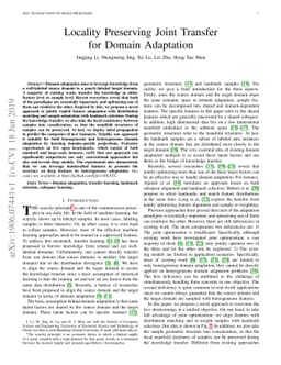 Locality Preserving Joint Transfer for Domain Adaptation