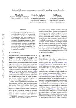 Automatic learner summary assessment for reading comprehension