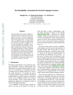 Text Readability Assessment for Second Language Learners
