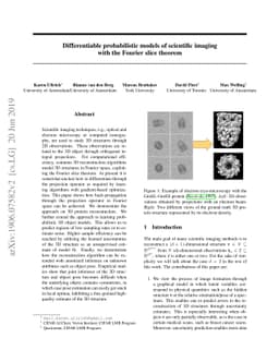 Differentiable probabilistic models of scientific imaging with the
  Fourier slice theorem