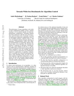 Towards White-box Benchmarks for Algorithm Control