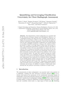 Quantifying and Leveraging Classification Uncertainty for Chest
  Radiograph Assessment