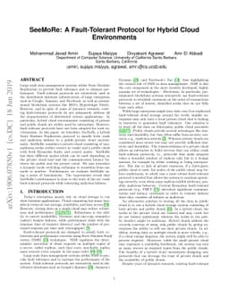 SeeMoRe: A Fault-Tolerant Protocol for Hybrid Cloud Environments