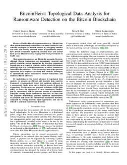 BitcoinHeist: Topological Data Analysis for Ransomware Detection on the
  Bitcoin Blockchain