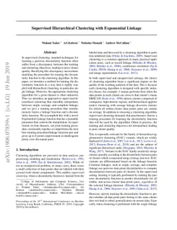 Supervised Hierarchical Clustering with Exponential Linkage