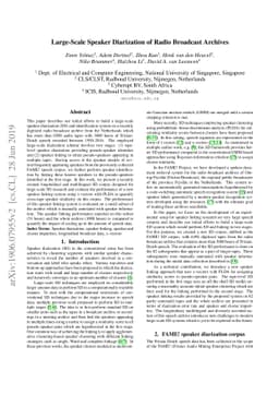 Large-Scale Speaker Diarization of Radio Broadcast Archives
