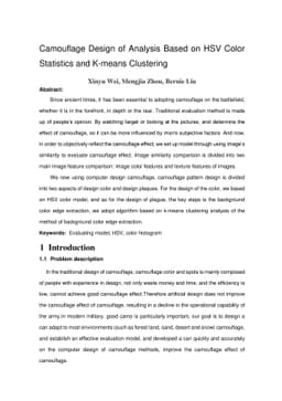 Camouflage Design of Analysis Based on HSV Color Statistics and K-means
  Clustering