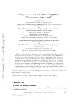 Bump detection in the presence of dependency: Does it ease or does it
  load?