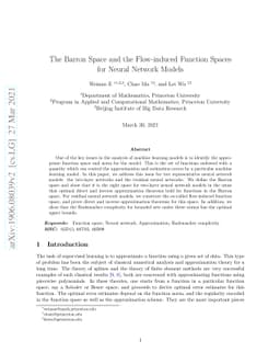 The Barron Space and the Flow-induced Function Spaces for Neural Network
  Models