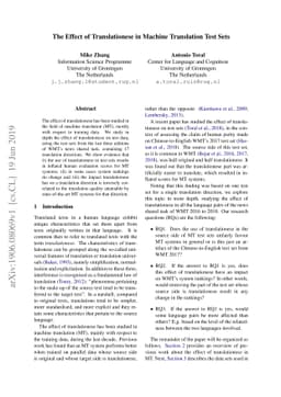 The Effect of Translationese in Machine Translation Test Sets
