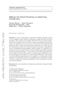 Efficient Set-Valued Prediction in Multi-Class Classification