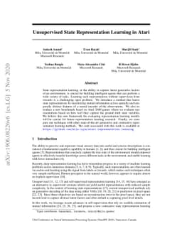 Unsupervised State Representation Learning in Atari