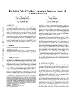 Predicting Patent Citations to measure Economic Impact of Scholarly
  Research