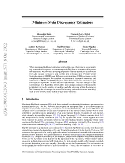 Minimum Stein Discrepancy Estimators