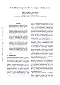 Embedding time expressions for deep temporal ordering models